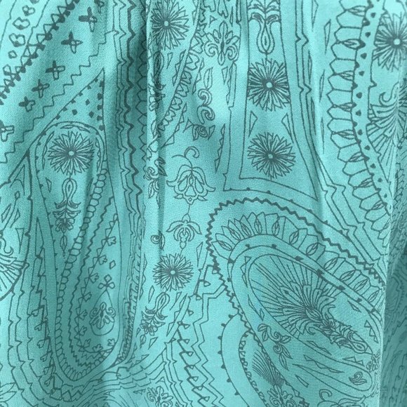 A New Day Women's Puff Sleeve Round Neck Paisley Green Blouse Top Choose S or M - Picture 6 of 13